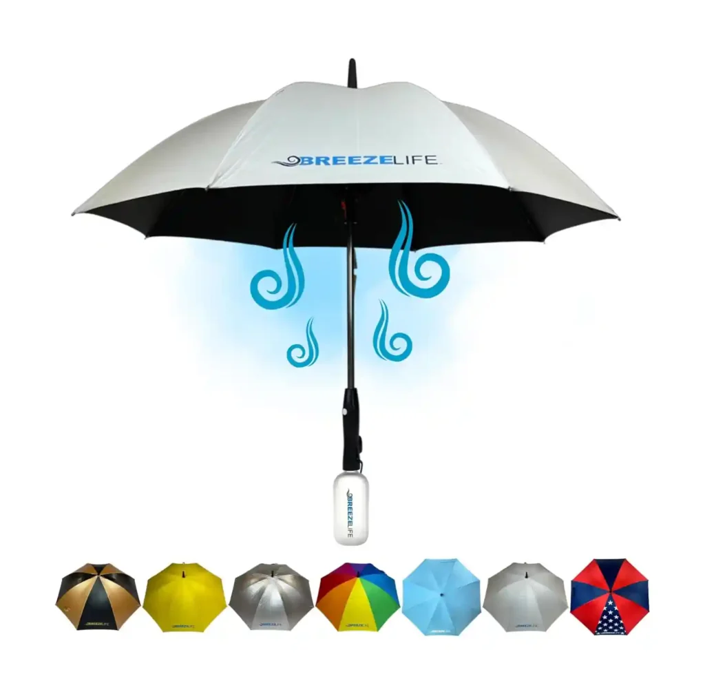 Misting Fan and Umbrella